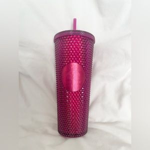 Starbucks Fall 2022 Berry Pink Purple Bling Studded Tumbler Cold Cup Venti 24oz